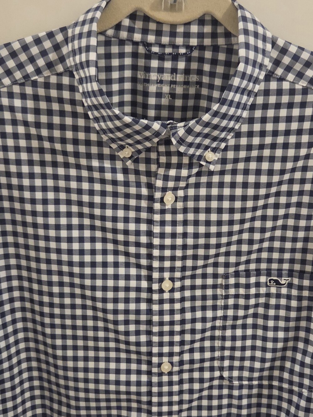 Vineyard Vines Featherweight Performance Button-Down Gingham Shirt - Size XL - Picture 2 of 9